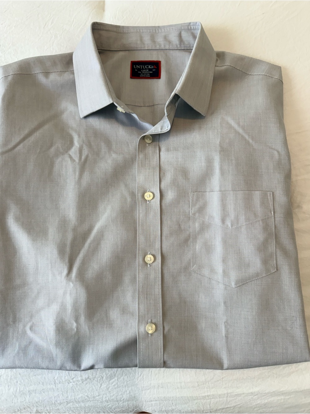 UNTUCKit Men's Short-Sleeve Button-Down Shirt - Light Gray - Picture 5 of 5